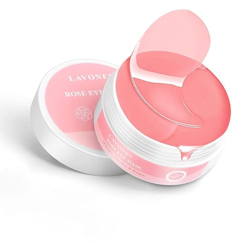 LAVONE Eye Mask, 30 Pairs Collagen Rose Eye Patches