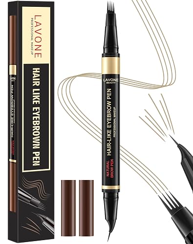 LAVONE Eyebrow Pen, 2-in-1 Dual-ended Waterproof Eyebrow Pencil - Blonde