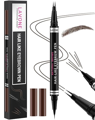 LAVONE 2-in-1 Waterproof Eyebrow Pencil with Brush - Medium Brown