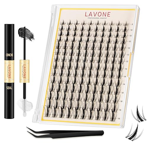 LAVONE Lash Clusters Kit, 140Pcs D Curl 8-18mm - Value Kit